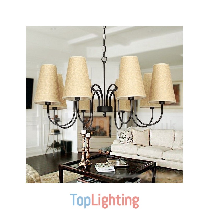 8 Light Contemporary Rustic Mediterranean Style Candle Style Chandelier
