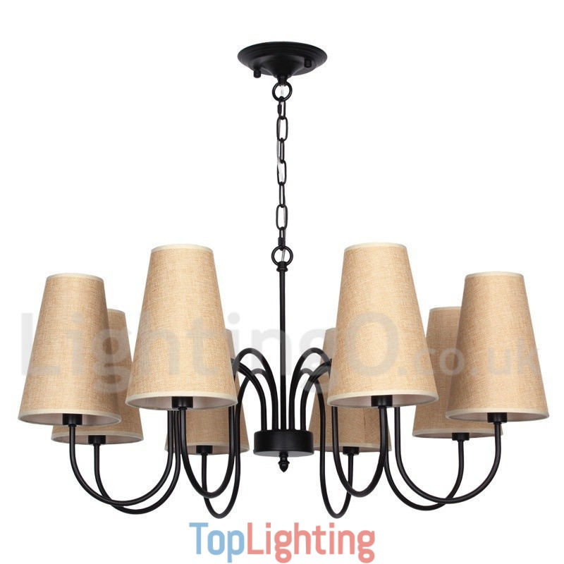 8 Light Contemporary Rustic Mediterranean Style Candle Style Chandelier