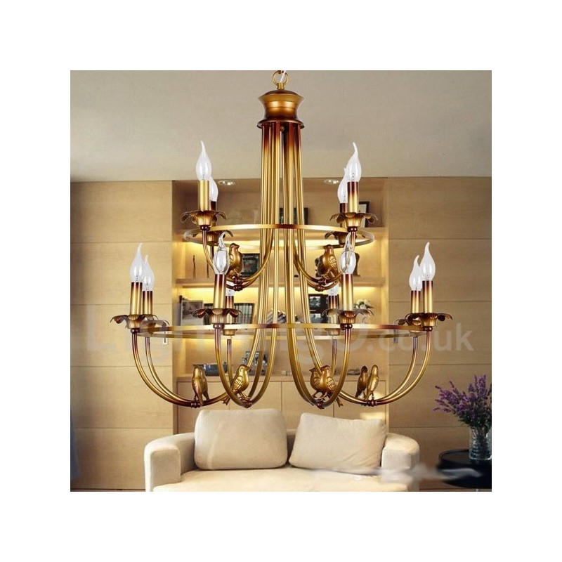 12 Light Retro Candle Style Chandelier