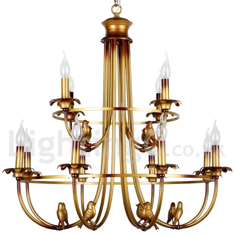 12 Light Retro Candle Style Chandelier