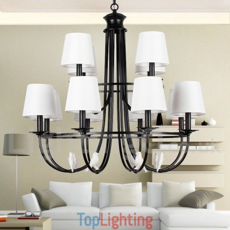 12 Light Rustic Retro Black 2 Tier Large Chandelier Candle Style Chandelier 12 Light Rustic Retro Black 2 Tier Large Chandelier Candle Style Chandelier