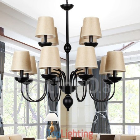 12 Light Rustic Retro Black 2 Tier Large Chandelier Candle Style Chandelier 12 Light Rustic Retro Black 2 Tier Large Chandelier Candle Style Chandelier