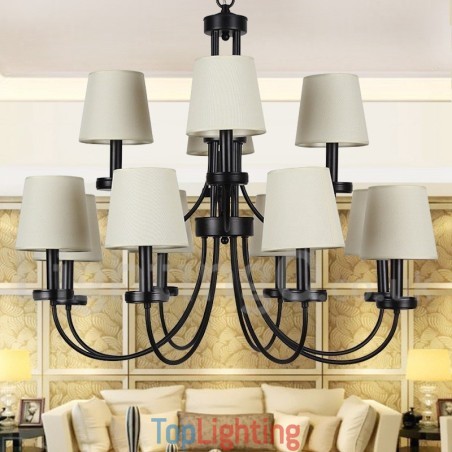 12 Light Rustic Retro Black 2 Tier Large Chandelier Candle Style Chandelier 12 Light Rustic Retro Black 2 Tier Large Chandelier Candle Style Chandelier