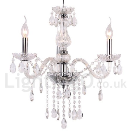 3 Light Contemporary K9 Crystal Candle Style Chandelier 3 Light Contemporary K9 Crystal Candle Style Chandelier