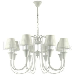 8 Light White Retro Candle Style Chandelier