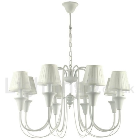 8 Light White Retro Candle Style Chandelier 8 Light White Retro Candle Style Chandelier