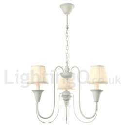 3 Light White Retro Candle Style Chandelier
