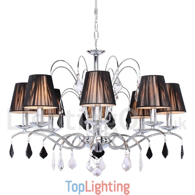 8 Light Contemporary K9 Crystal Candle Style Chandelier