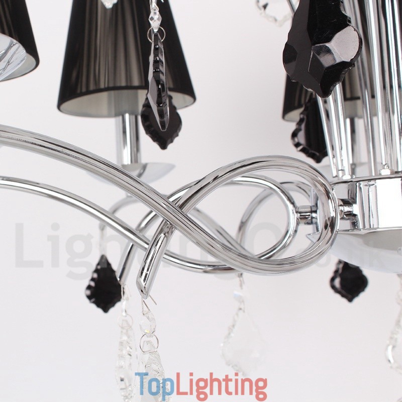 8 Light Contemporary K9 Crystal Candle Style Chandelier