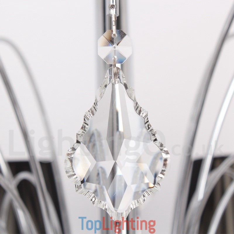 8 Light Contemporary K9 Crystal Candle Style Chandelier