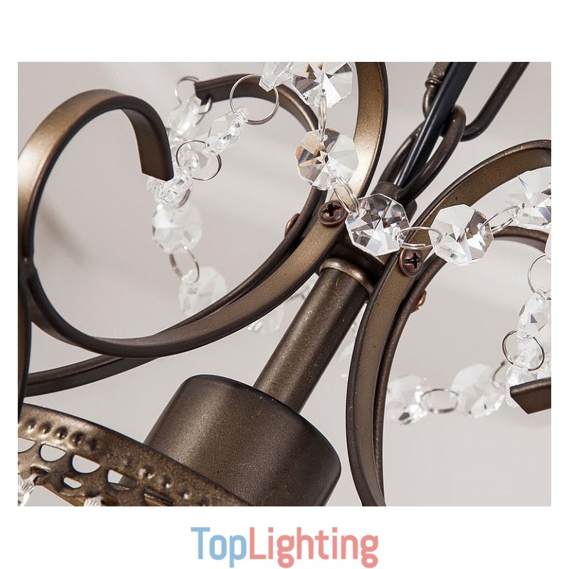 Iron Painting Chandelier with Clear Crystal Modern Lighting Lamp