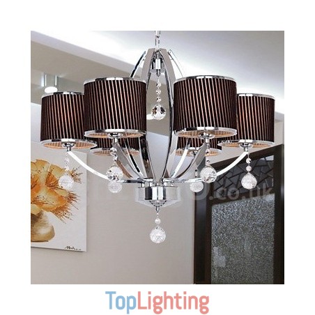 6 Light Contemporary K9 Crystal Candle Style Chandelier 6 Light Contemporary K9 Crystal Candle Style Chandelier