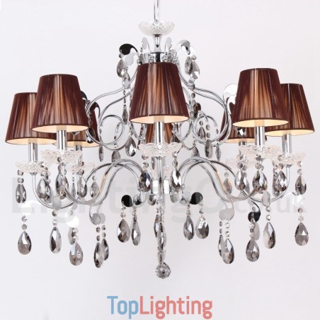 8 Light Contemporary K9 Crystal Candle Style Chandelier 8 Light Contemporary K9 Crystal Candle Style Chandelier