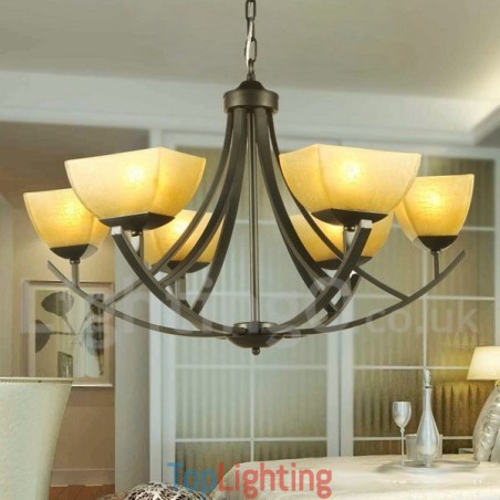 6 Light Mediterranean Style Black Candle Style Chandelier 6 Light Mediterranean Style Black Candle Style Chandelier