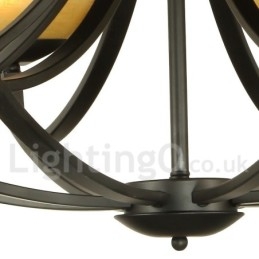 6 Light Mediterranean Style Black Candle Style Chandelier