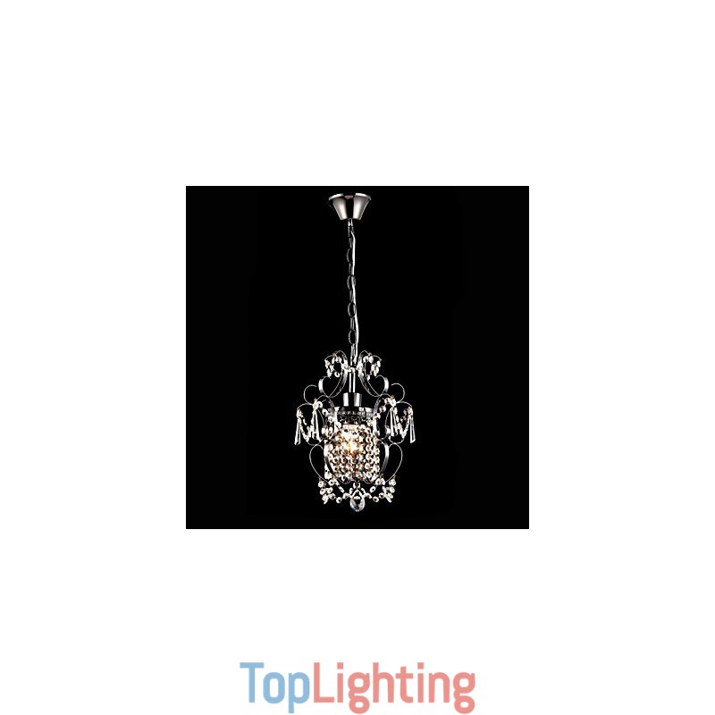 Iron Painting Chandelier with Clear Crystal Modern Lighting Lamp