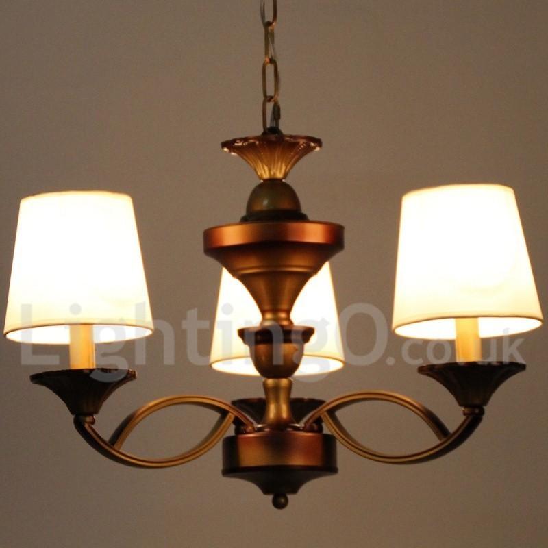 3 Light Retro Mediterranean Style Rustic Candle Style Chandelier