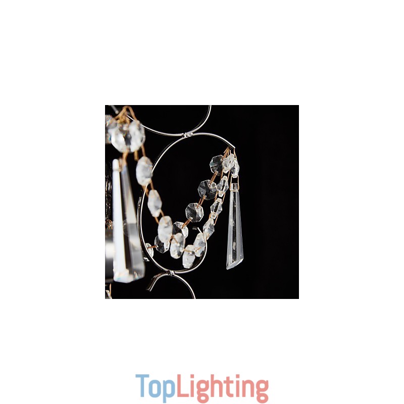 Iron Painting Chandelier with Clear Crystal Modern Lighting Lamp