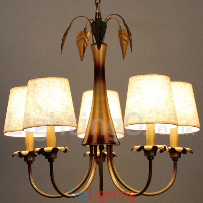 5 Light Modern Contemporary Rustic Candle Style Chandelier
