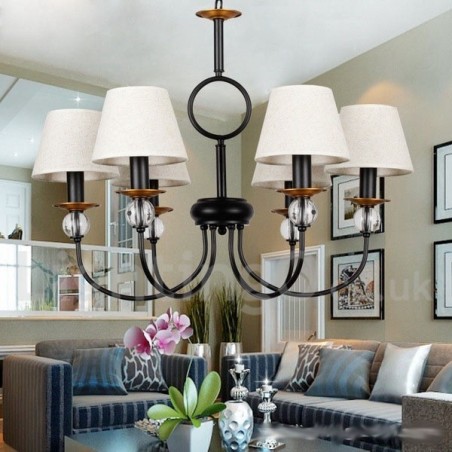 6 Light Rustic Retro Black Mediterranean Style Contemporary Candle Style Chandelier 6 Light Rustic Retro Black Mediterranean Style Contemporary Candle Style Chandelier