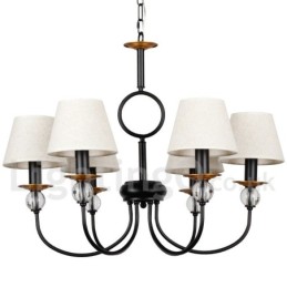 6 Light Rustic Retro Black Mediterranean Style Contemporary Candle Style Chandelier