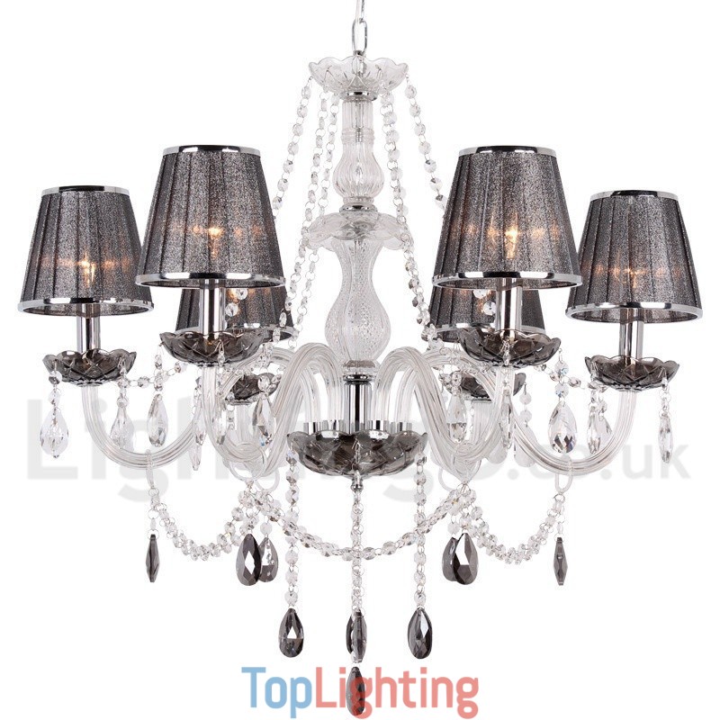 6 Light K9 Crystal Candle Style Chandelier