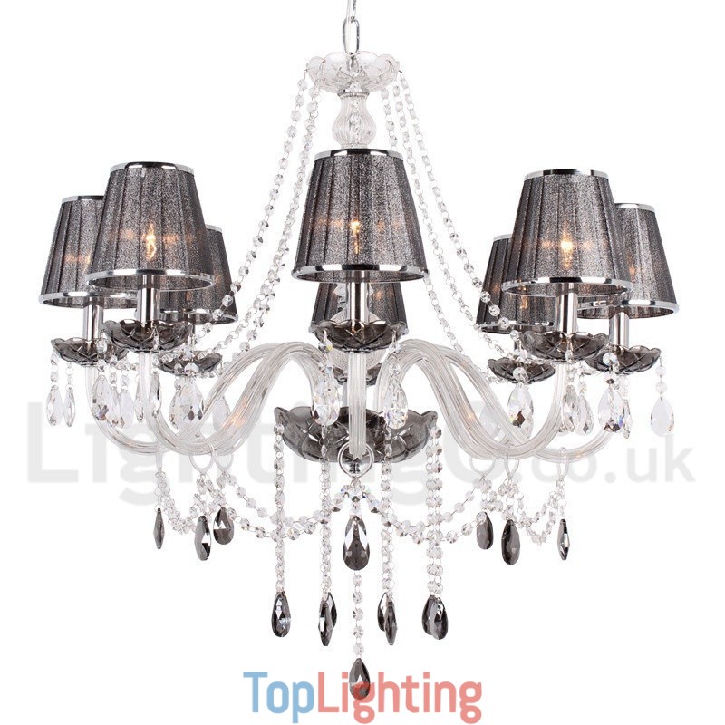 8 Light K9 Crystal Candle Style Chandelier