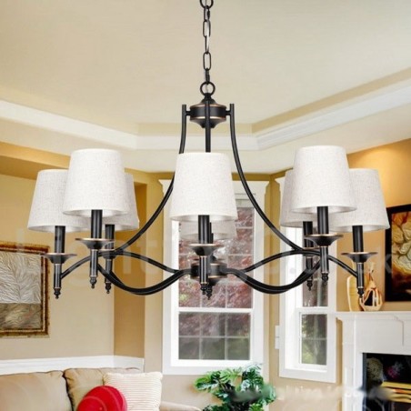 8 Light Retro Rustic Black Contemporary Candle Style Chandelier 8 Light Retro Rustic Black Contemporary Candle Style Chandelier