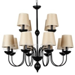 12 Light Rustic 2 Tier Retro Contemporary Candle Style Chandelier