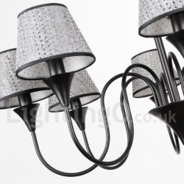 6 Light Rustic Modern Contemporary Retro Black Candle Style Chandelier