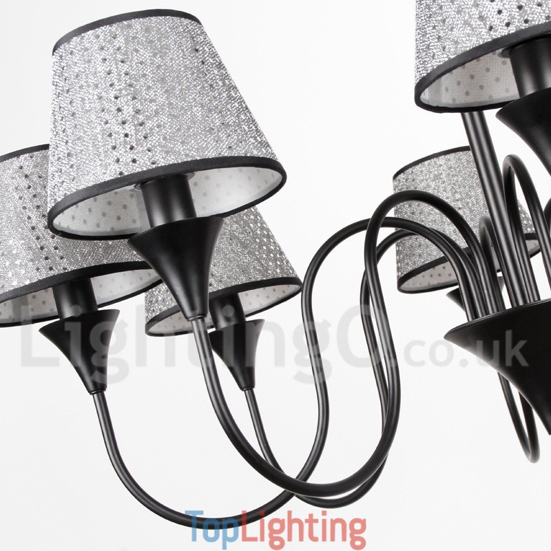 6 Light Rustic Modern Contemporary Retro Black Candle Style Chandelier