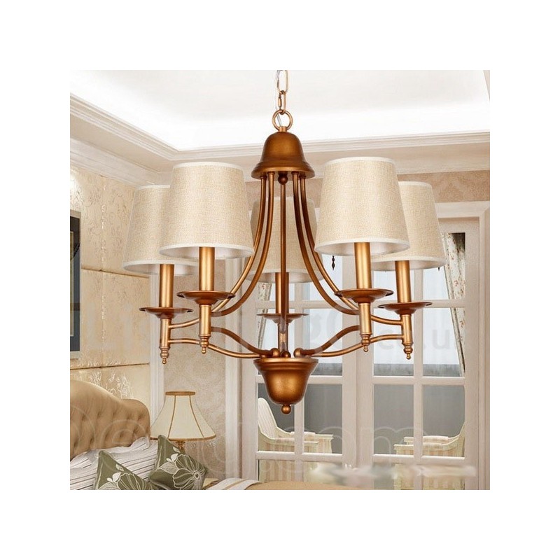 5 Light Rustic Retro Mediterranean Style Candle Style Chandelier