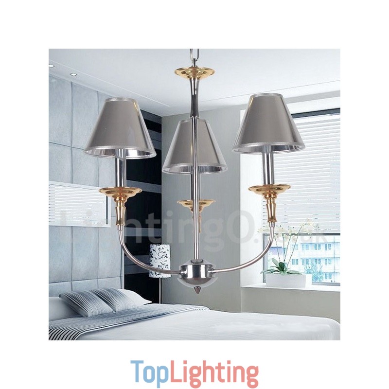 3 Light Modern Contemporary Chrome Candle Style Chandelier