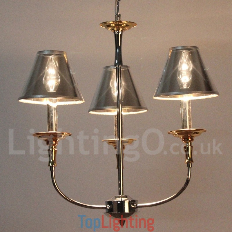 3 Light Modern Contemporary Chrome Candle Style Chandelier