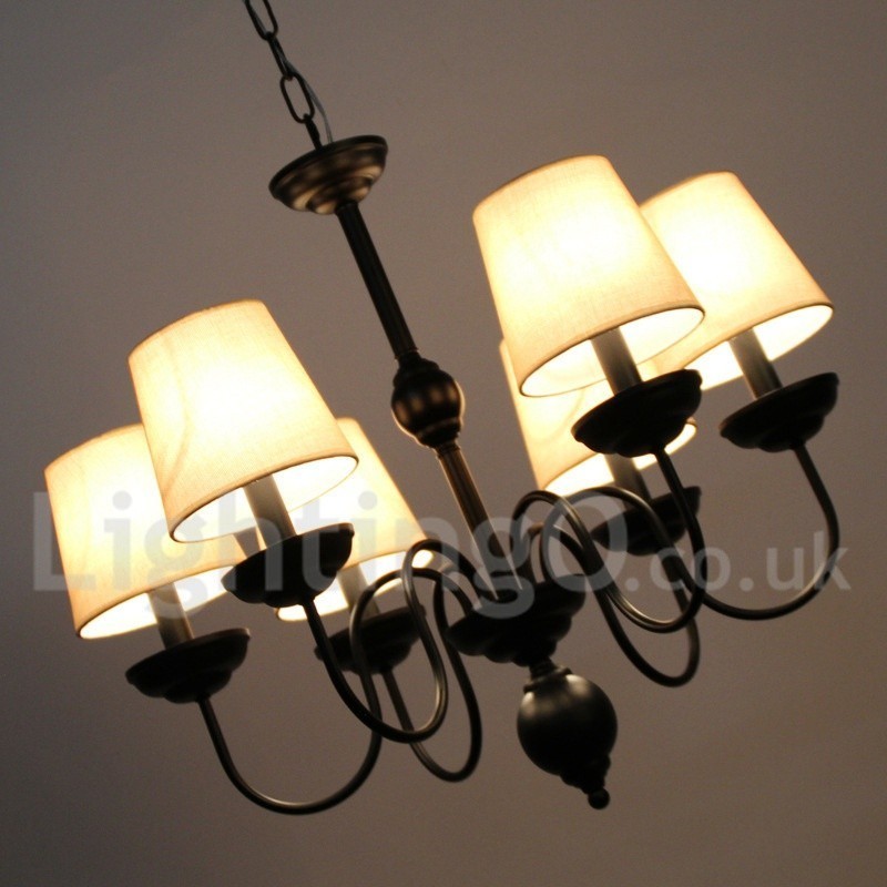 6 Light Rustic Retro Contemporary Candle Style Chandelier