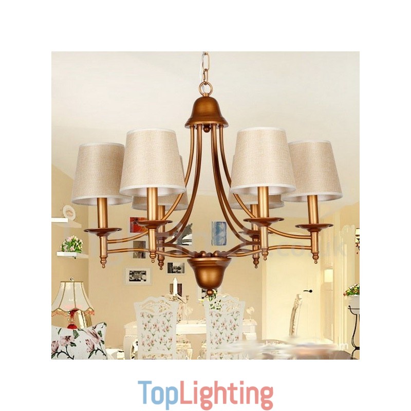 6 Light Rustic Retro Mediterranean Style Candle Style Chandelier