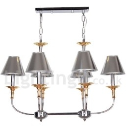6 Light Modern Contemporary Chrome Candle Style Chandelier