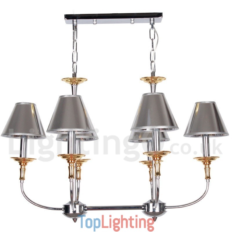 6 Light Modern Contemporary Chrome Candle Style Chandelier