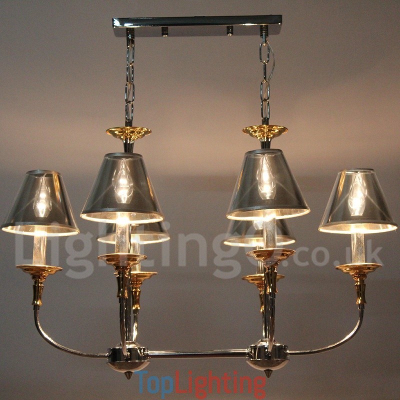 6 Light Modern Contemporary Chrome Candle Style Chandelier