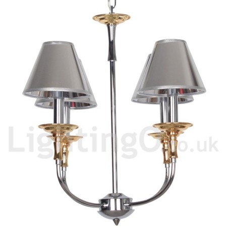 4 Light Modern Contemporary Chrome Candle Style Chandelier 4 Light Modern Contemporary Chrome Candle Style Chandelier