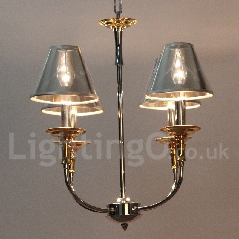4 Light Modern Contemporary Chrome Candle Style Chandelier
