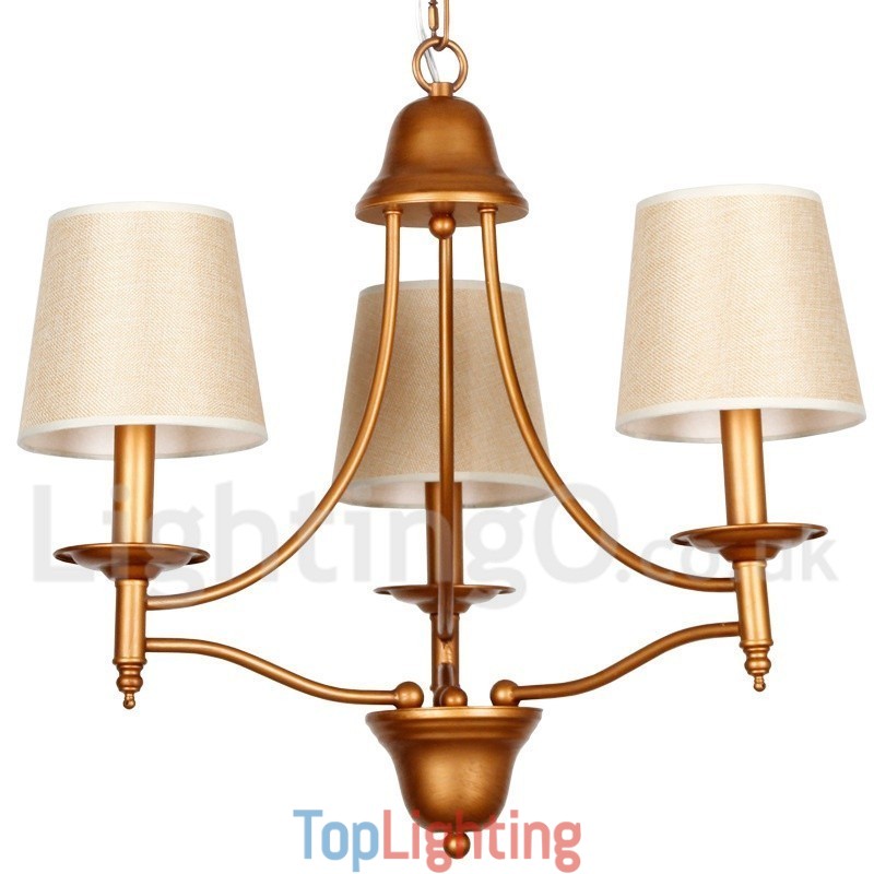 3 Light Rustic Retro Mediterranean Style Candle Style Chandelier