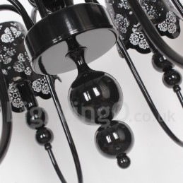 8 Light Modern Contemporary Hollow Black Candle Style Chandelier