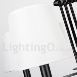 6 Light Retro Black Mediterranean Style Rustic Contemporary Candle Style Chandelier