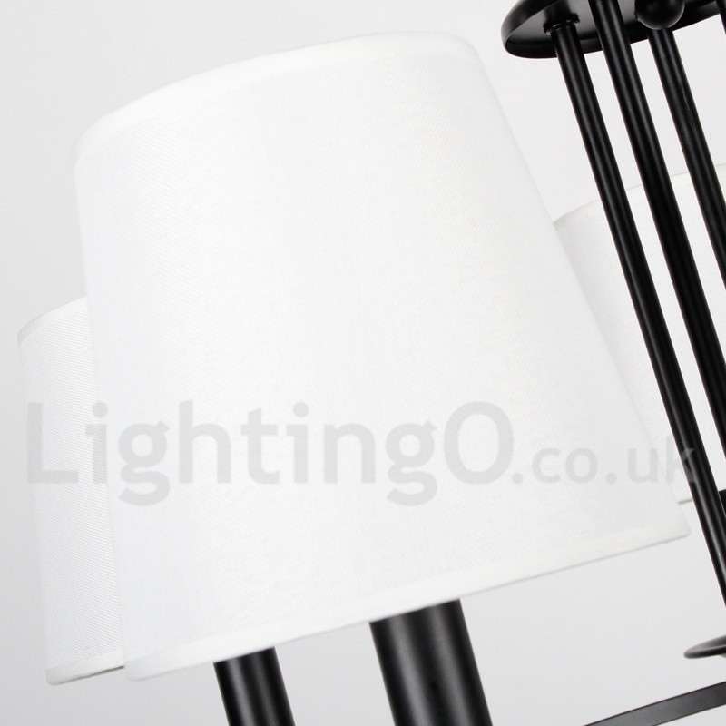 6 Light Retro Black Mediterranean Style Rustic Contemporary Candle Style Chandelier