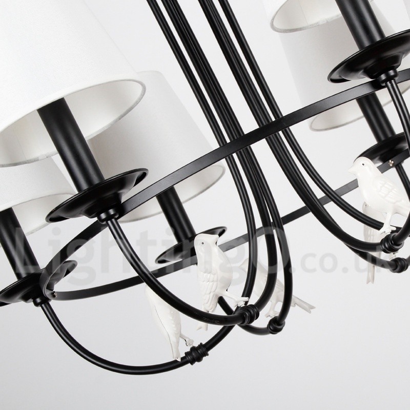 6 Light Retro Black Mediterranean Style Rustic Contemporary Candle Style Chandelier