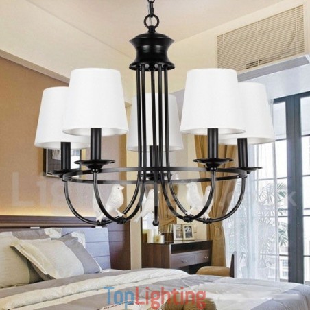 5 Light Retro Black Mediterranean Style Rustic Contemporary Candle Style Chandelier 5 Light Retro Black Mediterranean Style Rustic Contemporary Candle Style Chandelier