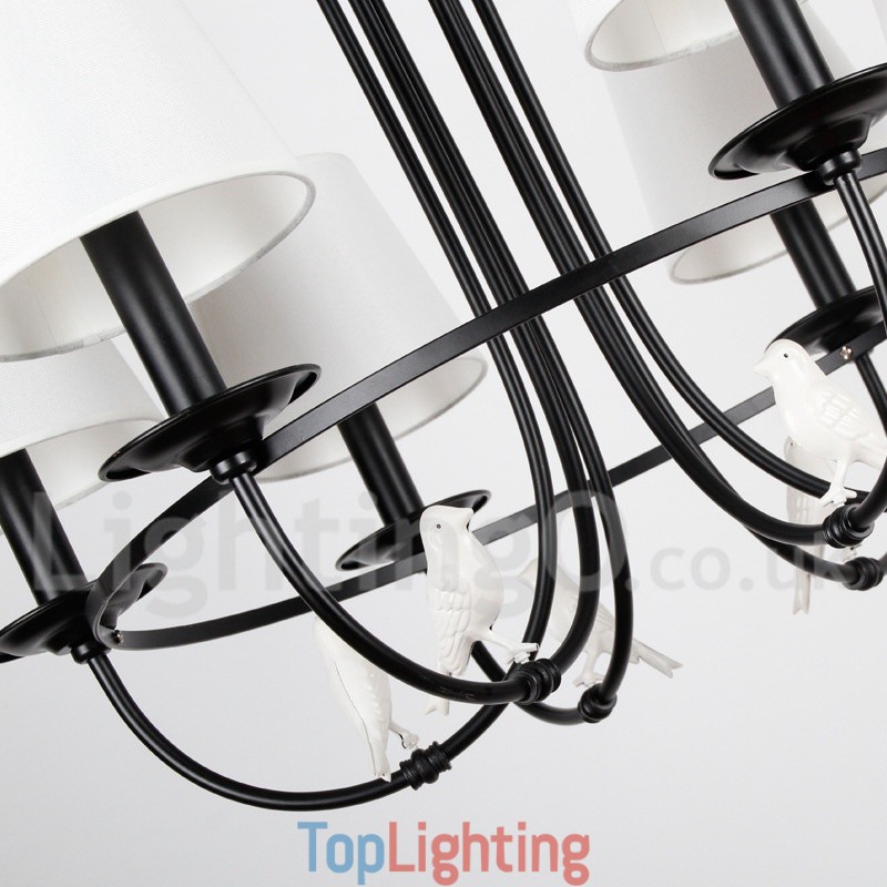 5 Light Retro Black Mediterranean Style Rustic Contemporary Candle Style Chandelier