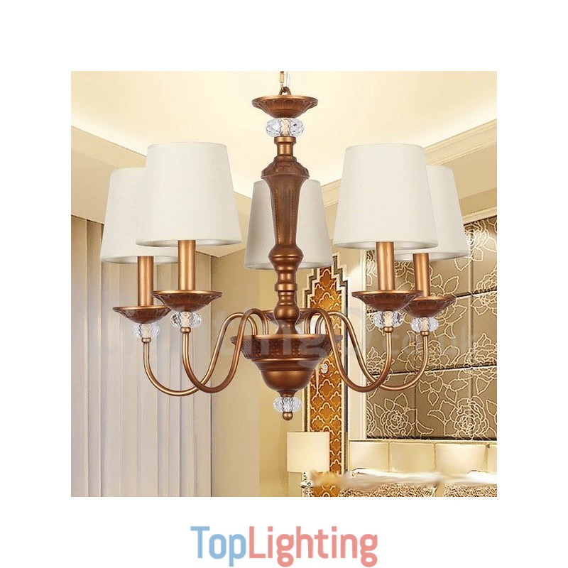 5 Light Rustic Black Retro Candle Style Chandelier