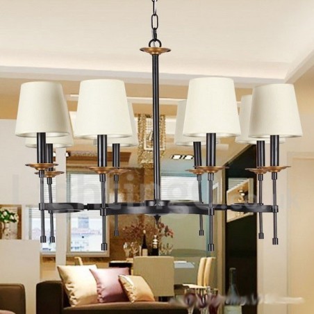 8 Light Rustic Black Retro Candle Style Chandelier 8 Light Rustic Black Retro Candle Style Chandelier